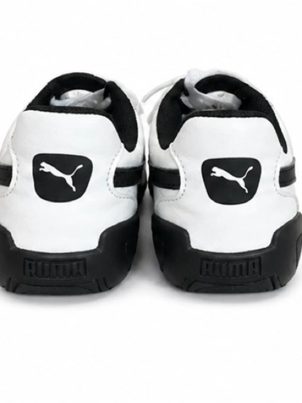 Puma White and Black Lace-Up Sneakers